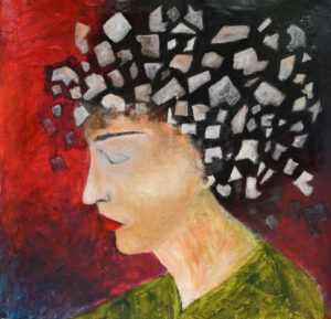 Autorretrato II, Mixta Sobre Lienzo, 40 x 50 cm, © 2020